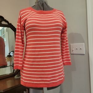 GUC M Talbots Pink Striped Sweater